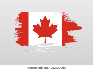 Bandera de salpicadura pintada de estilo moderno de Canadá con fondo sólido