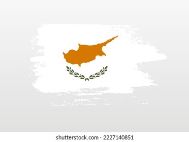 Bandera de salpicón pintada de estilo moderno de Chipre con fondo sólido