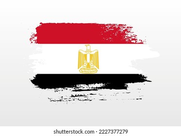 Modern style brush painted splash flag of Egypt with solid background