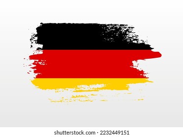 Modern style brush painted splash flag of Germany with solid background