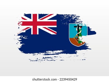 Modern style brush painted splash flag of Montserrat with solid background