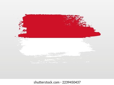 Bandera de bienvenida pintada de estilo moderno de Mónaco con fondo sólido