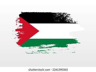 Bandera salpicada de Palestina pintada de estilo moderno con fondo sólido