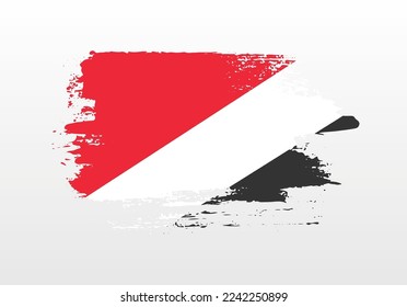 Modern style brush painted splash flag of Principality of Sealand with solid background