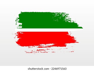 Bandera de salpicadura pintada de estilo moderno de Tatarstan con fondo sólido