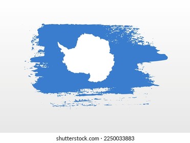 Modern style brush painted splash flag of Antarctica with solid background