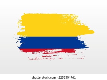 Bandera de salpicón pintada de estilo moderno de Colombia con fondo sólido