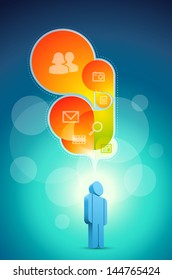 Modern style bubble speech template. Vector illustration.