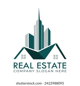 Modern style building real estate logo design template. the needs of construction, architecture, and business firms.