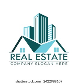 Modern style building real estate logo design template. the needs of construction, architecture, and business firms.