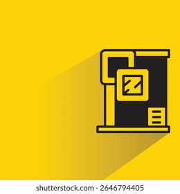modern style building with shadow on yellow background