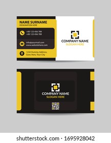 Modern Style Business Card Design in Illustrator with Yellow and Black Color, Fully Vector and use for Commercial, need any customization please feel free to contact me.