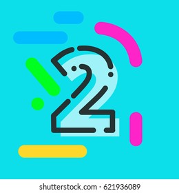Modern style business icon layered vector - number two