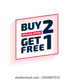 modern style buy 2 get 1 free offer template shop and save now vector