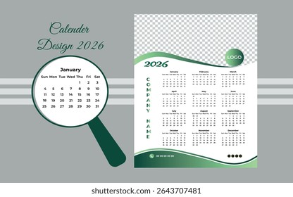 Modern style calendar vector design template