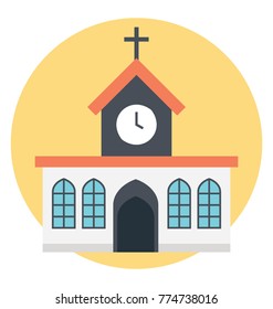 Modern style church icon in flat vector design