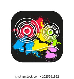 Modern style circular abstraction composition with splashes