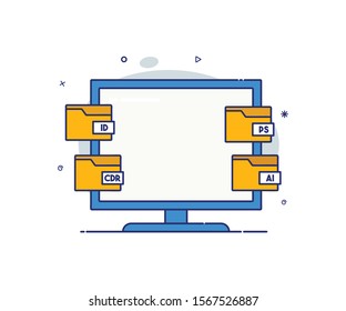modern style computer icons with design icons