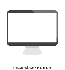 modern style computer screen display monitor with blank white space isolated on white background. vector illustration 