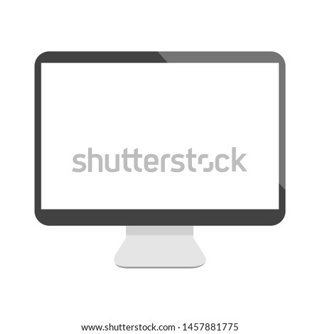 modern style computer screen display monitor with blank white space isolated on white background. vector illustration 