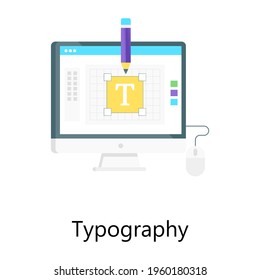 Icono de concepto de estilo moderno de la tipografía, diseño de gradiente plano