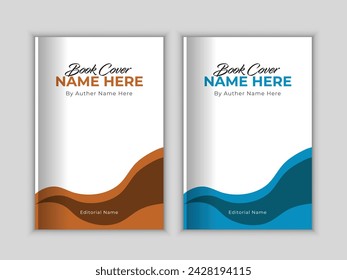 Modern style creative book cover design template with two colors.