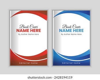 Modern style creative book cover design template with two colors.