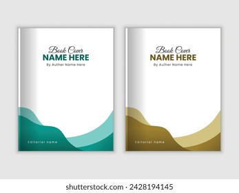 Modern style creative book cover design template with two colors.