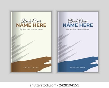 Modern style creative book cover design template with two colors.