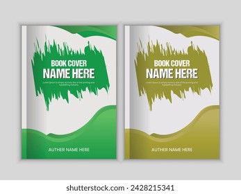 Modern style creative book cover design template with two colors.