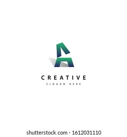 Modern style cut font. initial letter A logo design