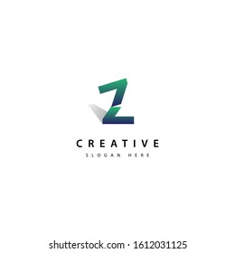 Modern style cut font. initial letter Z logo design