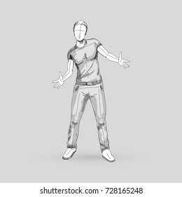 Modern Style Dancer Sketch of a Man Dancer Hip Hop Choreography