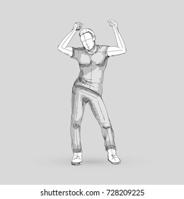 Modern Style Dancer Sketch of a Man Hip Hop Choreography