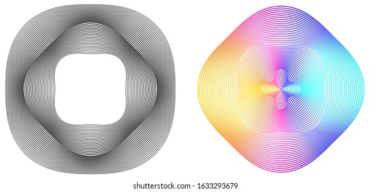 Modern style Design element website or app banners horizontal - abstract lines form 3d effect. Vector illustration EPS 10 Can be used web buttons template, web site page presentation