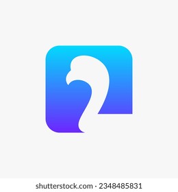 modern style duck or bird icon logo design template. vector logo design