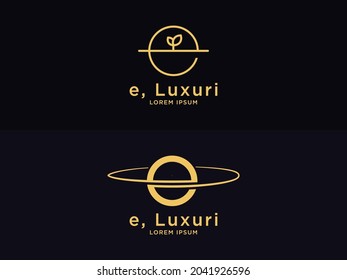 Modern style E Letter Logo Set Template (emblem).