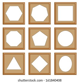 modern style of edge and circle frames, Hexagon, octagon, pentagonal, square, oval, heptagon, vector set