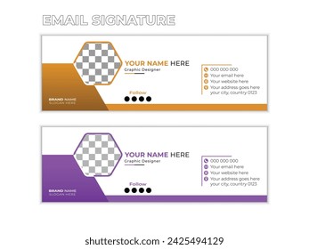 Modern style email signature design template.