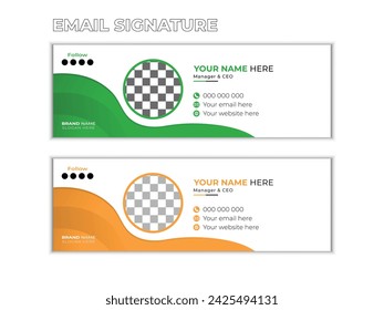 Modern style email signature design template.