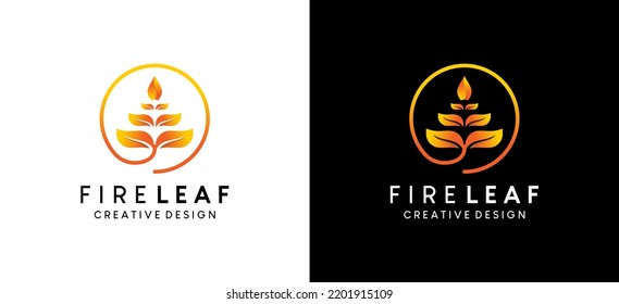 Diseño del logotipo de la ilustración del icono de la hoja de fuego de estilo moderno