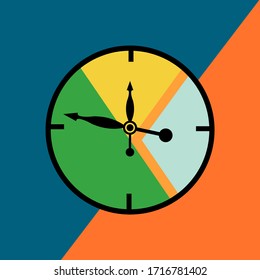 Modern Style Flat Clock Illustration isolated on abstract background