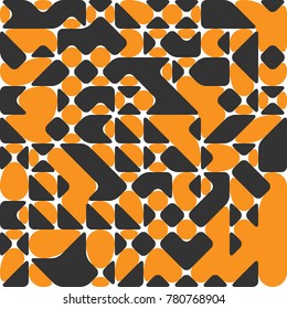 Modern Style Flow Abstraction with Composition Made of Various Rounded Shapes, Soft Form with Irregular Rounded Geometric Shapes, Fashion Background, Trendy Orange Mosaic Pattern  