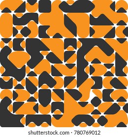 Modern Style Flow Abstraction with Composition Made of Various Rounded Shapes, Soft Form with Irregular Rounded Geometric Shapes, Fashion Background, Trendy Orange Mosaic Pattern  