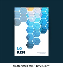 Modern Style Flyer or Cover Design for Your Business with Honeycomb Pattern - Applicable for Reports, Presentations, Placards, Posters - Creative Vector Template
