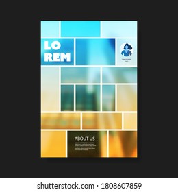 Modern Style Flyer or Cover Design for Your Business with Blurred Urban Theme - Applicable for Business Reports, Presentations, Placards, Posters