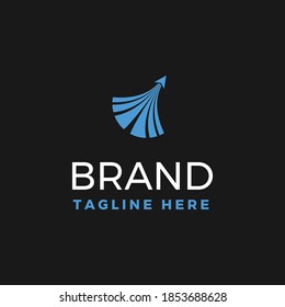 Modern style flying rocket logo template
