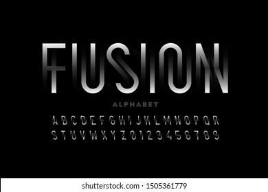 Modern style font, alphabet letters and numbers, vector illustration