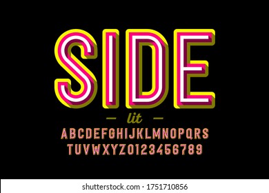 Modern style font, alphabet letters and numbers vector illustration