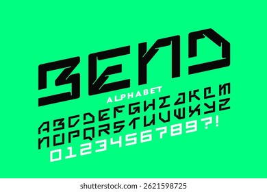 Modern style font, alphabet letters and numbers vector illustration
